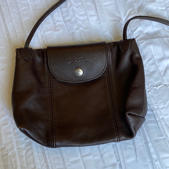 Longchamp Handbags - Longchamp Crossbody Satchel Brown Leather
